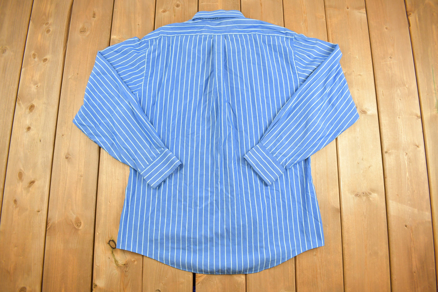 Vintage 1990s Van Heusen Blue Striped Button Up Shirt