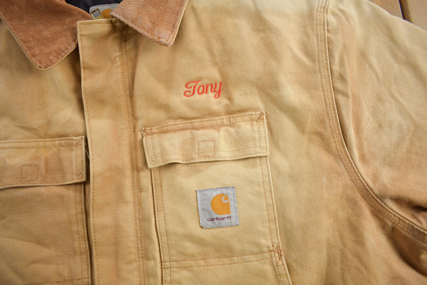 Vintage 1990s Traditional Carhartt Embroidered 'Tony" Work Coat