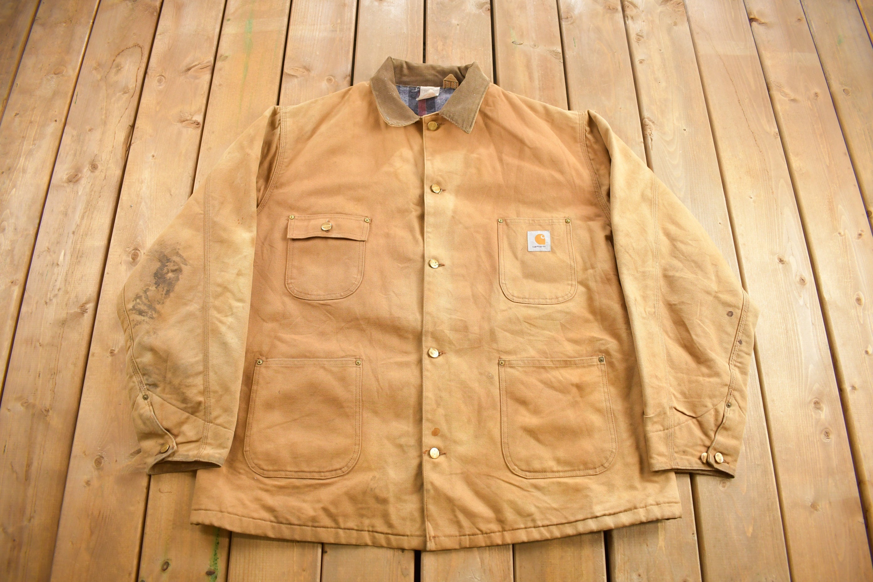 Vintage 1980s Carhartt Blanket Lined Chore Coat