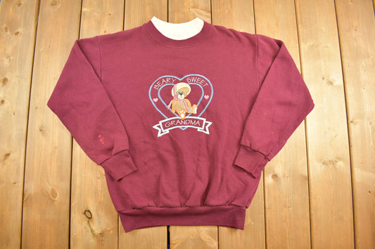 Vintage 1990s Cute Bear Grandmother Themed Crewneck Sweater