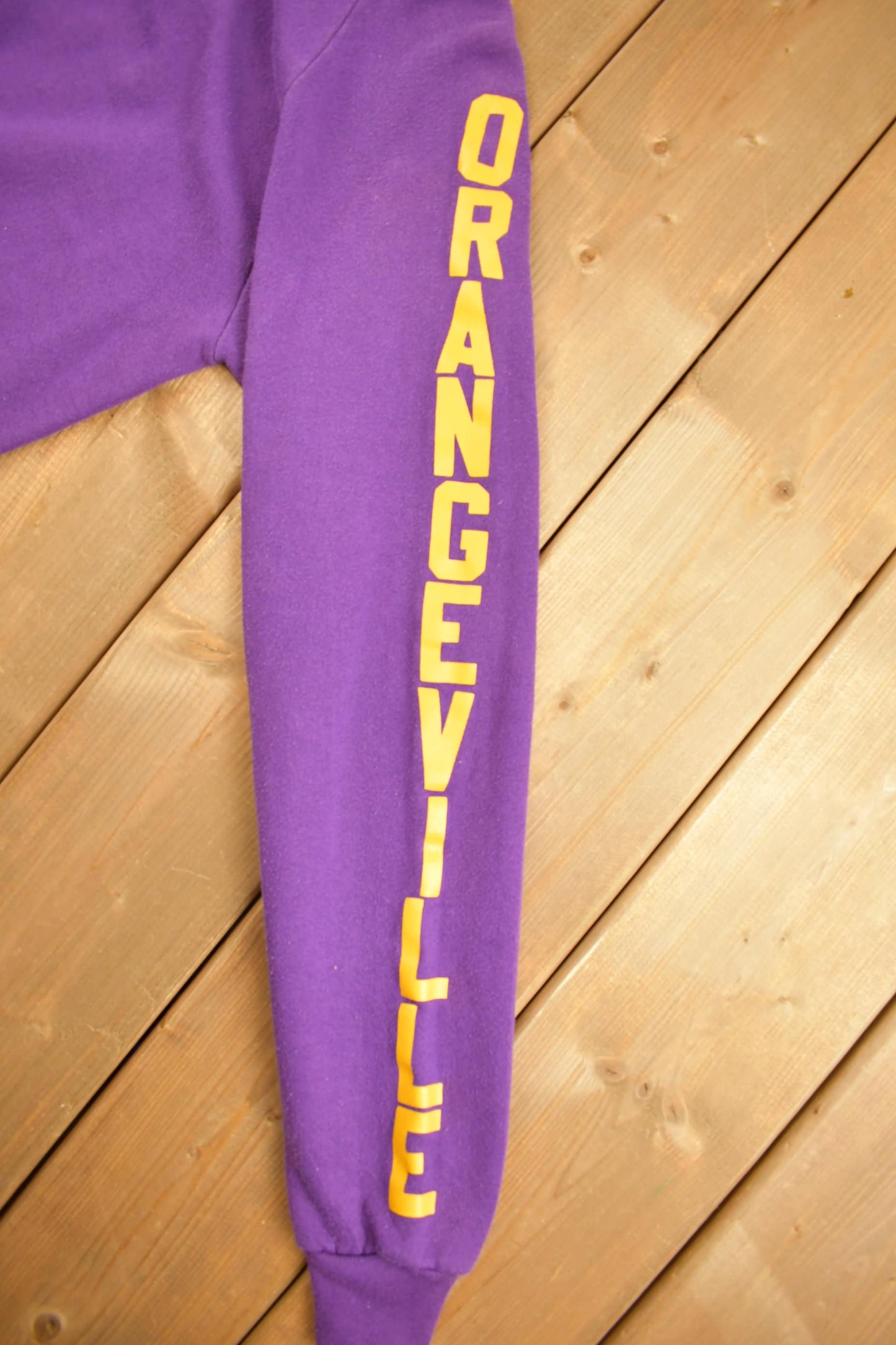 Vintage 1990s Orangeville Broncos Purple Collegiate Crewneck