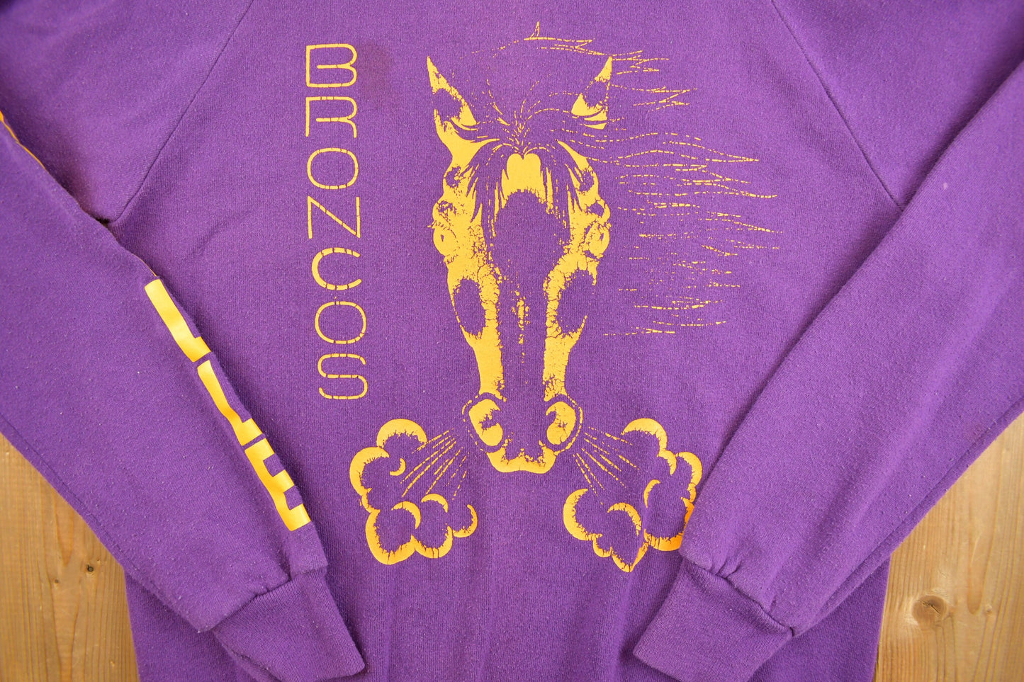 Vintage 1990s Orangeville Broncos Purple Collegiate Crewneck