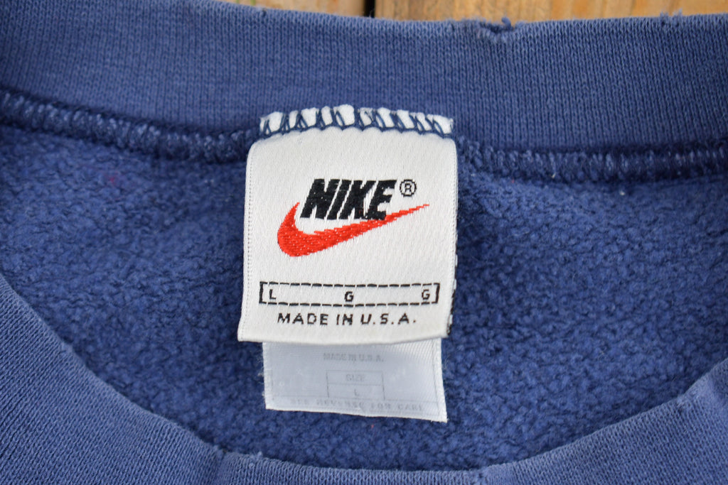 Vintage 1990s Nike Distressed Mini Logo Crewneck Sweatshirt