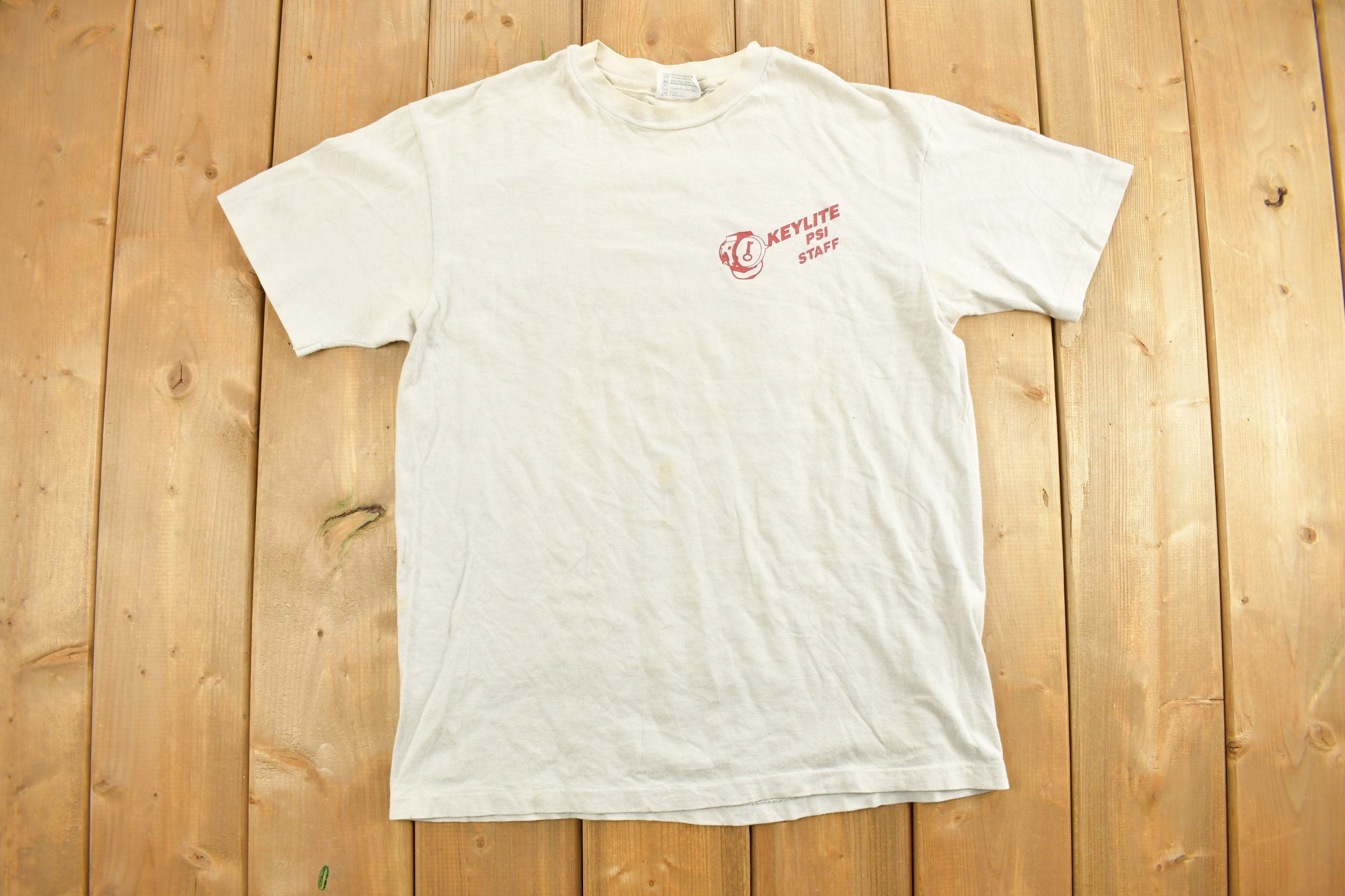 Vintage 1980s Keylite PSI Staff Graphic T-Shirt