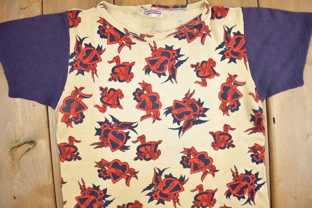 Vintage 1960s Love & Hearts Graphic T Shirt