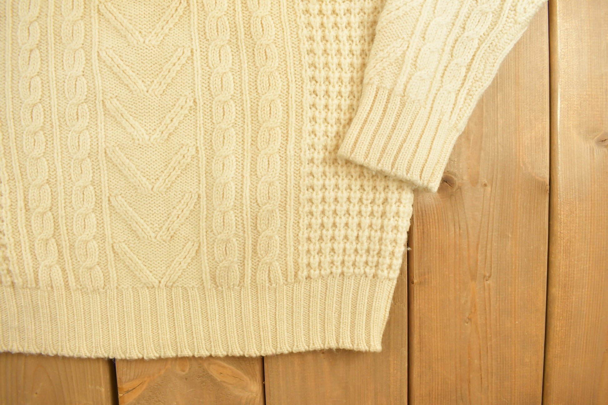 Vintage 1990s 3D Cable Knit Sweater