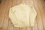 Vintage 1960s Homes Of Donegal 100% Wool Cable Knit Sweater