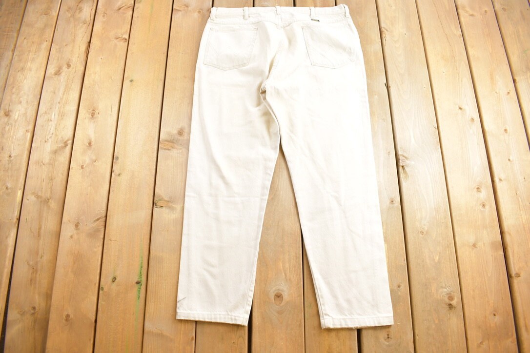 Vintage 1980s Wrangler White Jeans Size 37 x 28.5