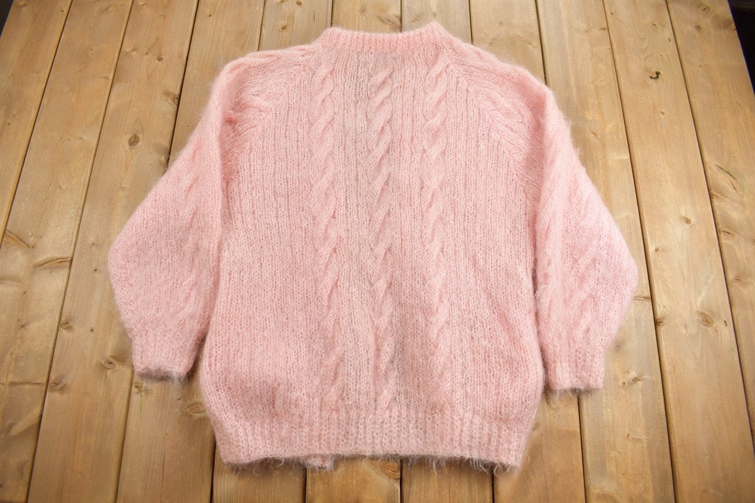 Vintage 1980s Hand Knitted Myra Garvey Cardigan Sweater / Vintage Cardigan / Cable Knit / Loose Knit Cardigan / Hand Knit In Ireland /