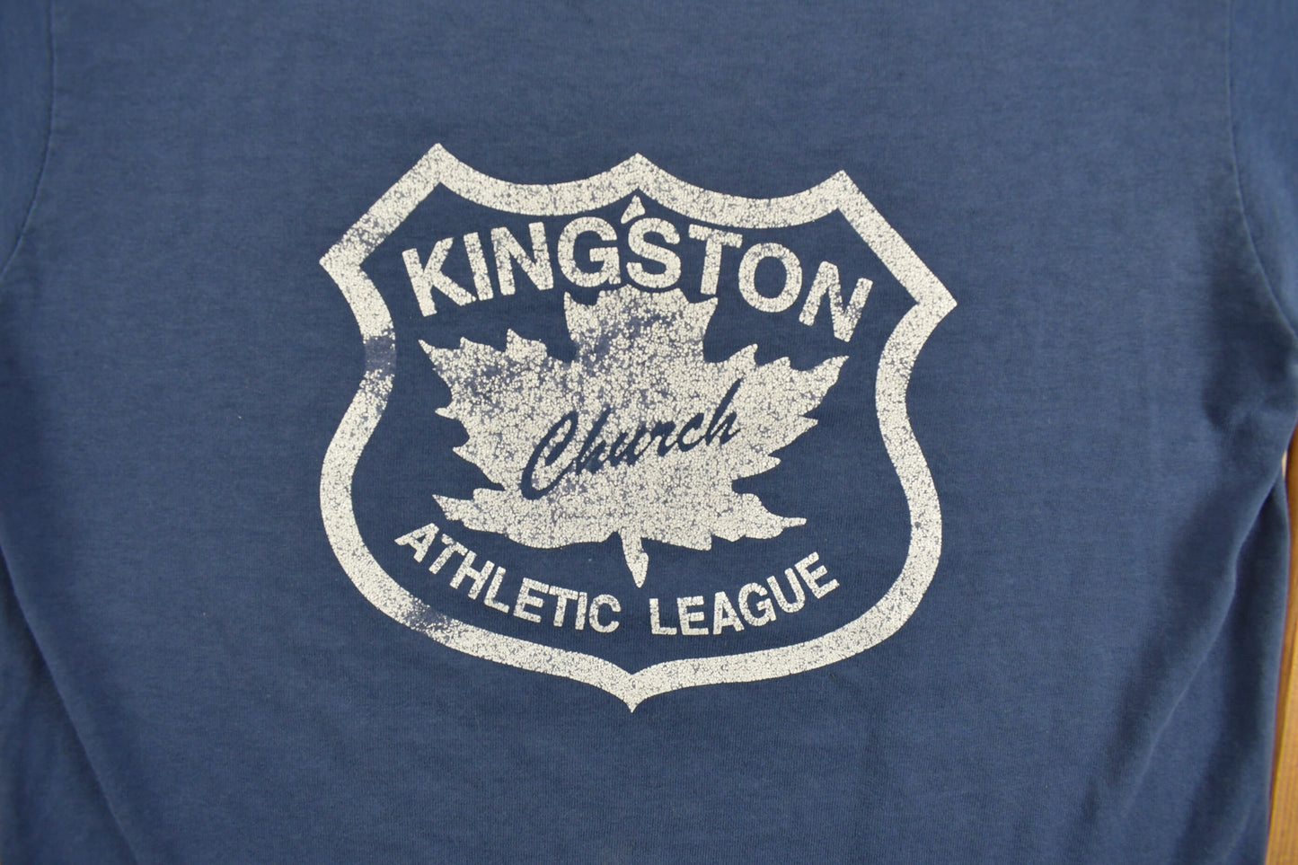 Vintage 1990s Kingston Church Athletic League Graphic T-Shirt / Streetwear / Retro Style / Single Stitch / Made In Canada / 90s Graphic Tee