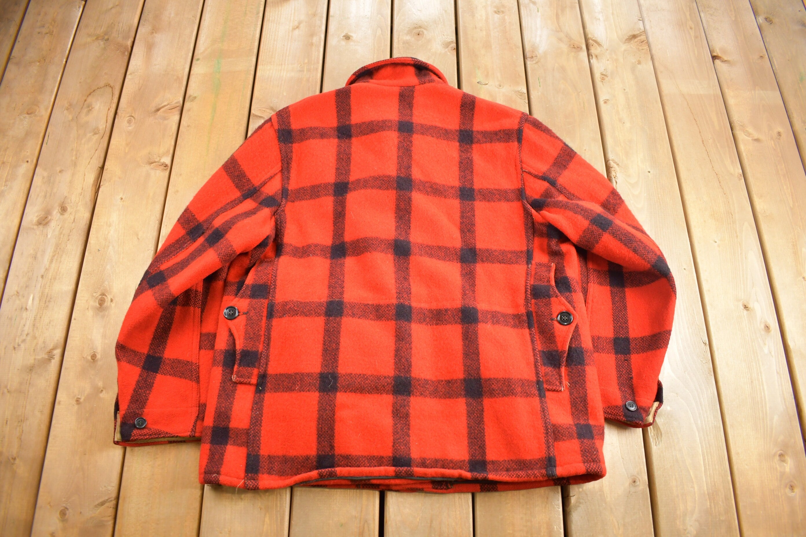 Vintage 1970s Falcon Brand 100% Wool Buffalo Plaid Jacket