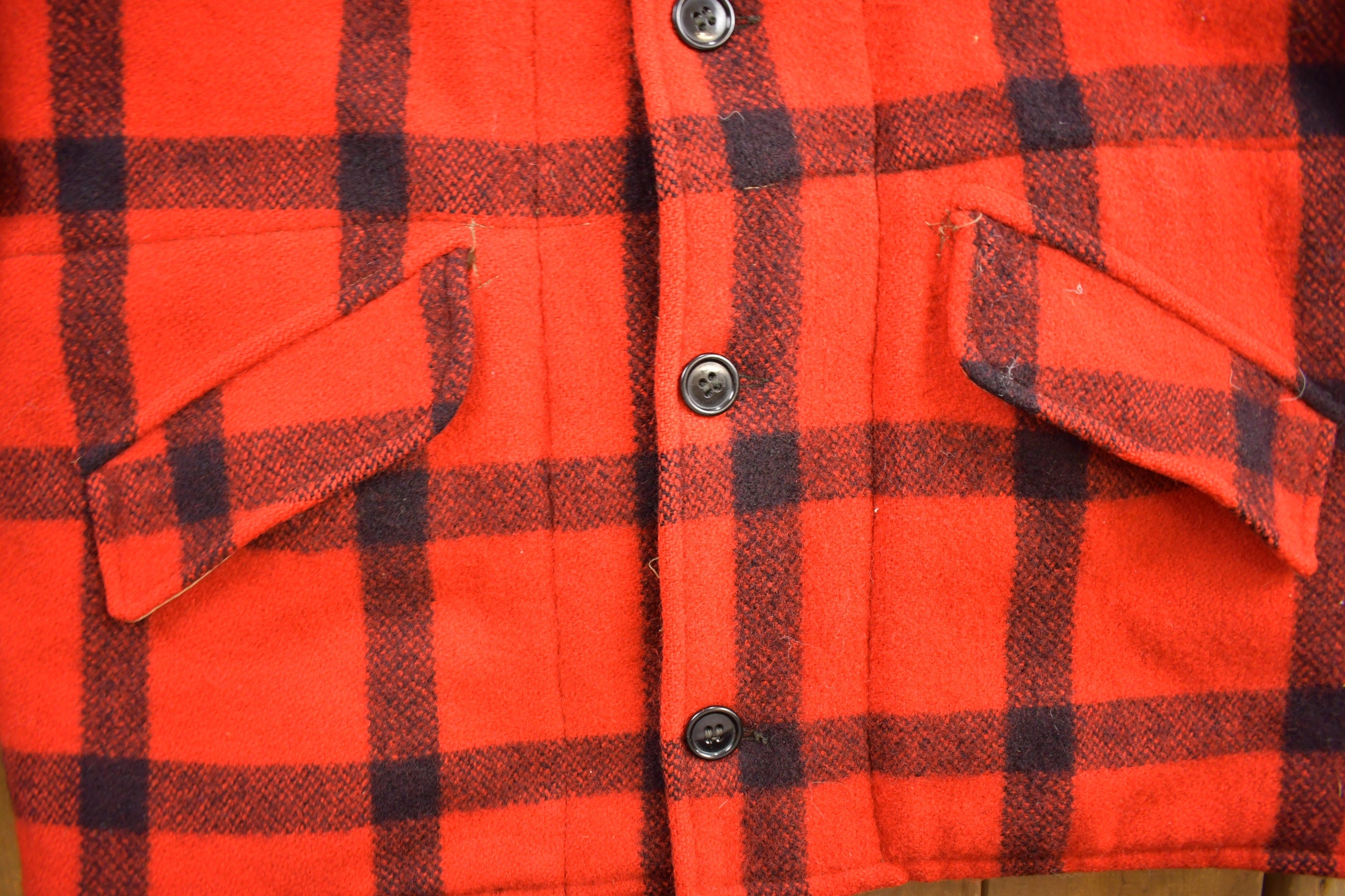 Vintage 1970s Falcon Brand 100% Wool Buffalo Plaid Jacket