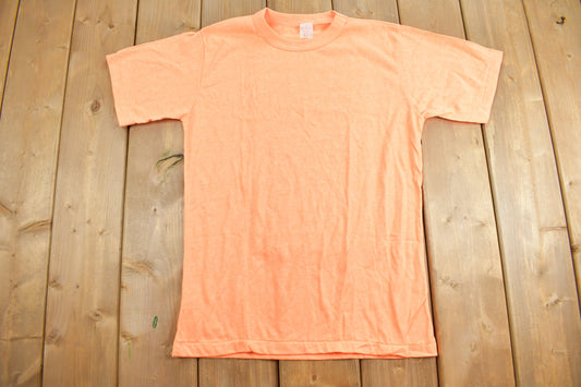 Vintage 1990s Blank Orange T-Shirt / Single Stitch / Made In Canada / Essentials / Streetwear / Retro Style / 90s Basics