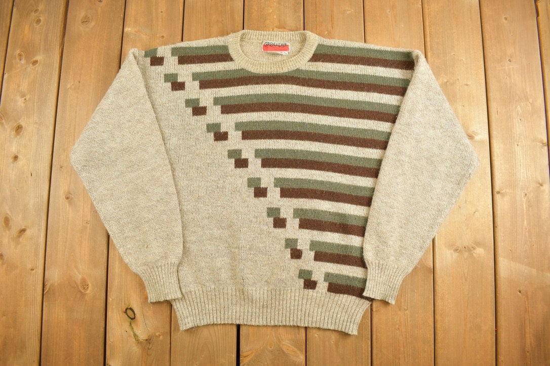 Vintage 1970s Grenadier Striped Knitted Sweater
