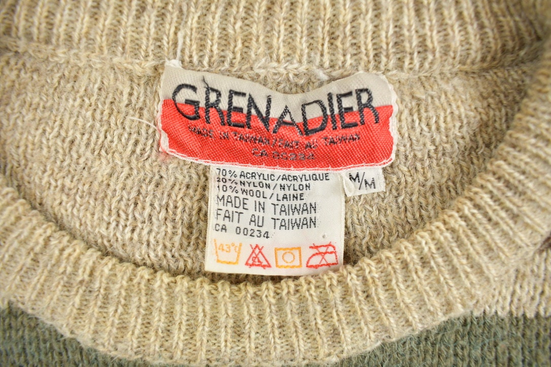 Vintage 1970s Grenadier Striped Knitted Sweater
