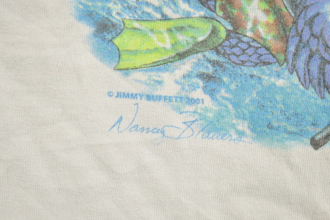 Vintage Y2K Jimmy Buffetts Margaritaville Graphic T-Shirt / Streetwear / Retro Style / Y2K Graphic Tee / Music / Beach / Caribbean Graphic