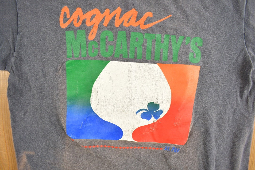 Vintage 1980s Cognac McCarthys Graphic T-Shirt / Streetwear / Retro Style / Single Stitch / Made In USA / 80s Graphic Tee / ONEITA