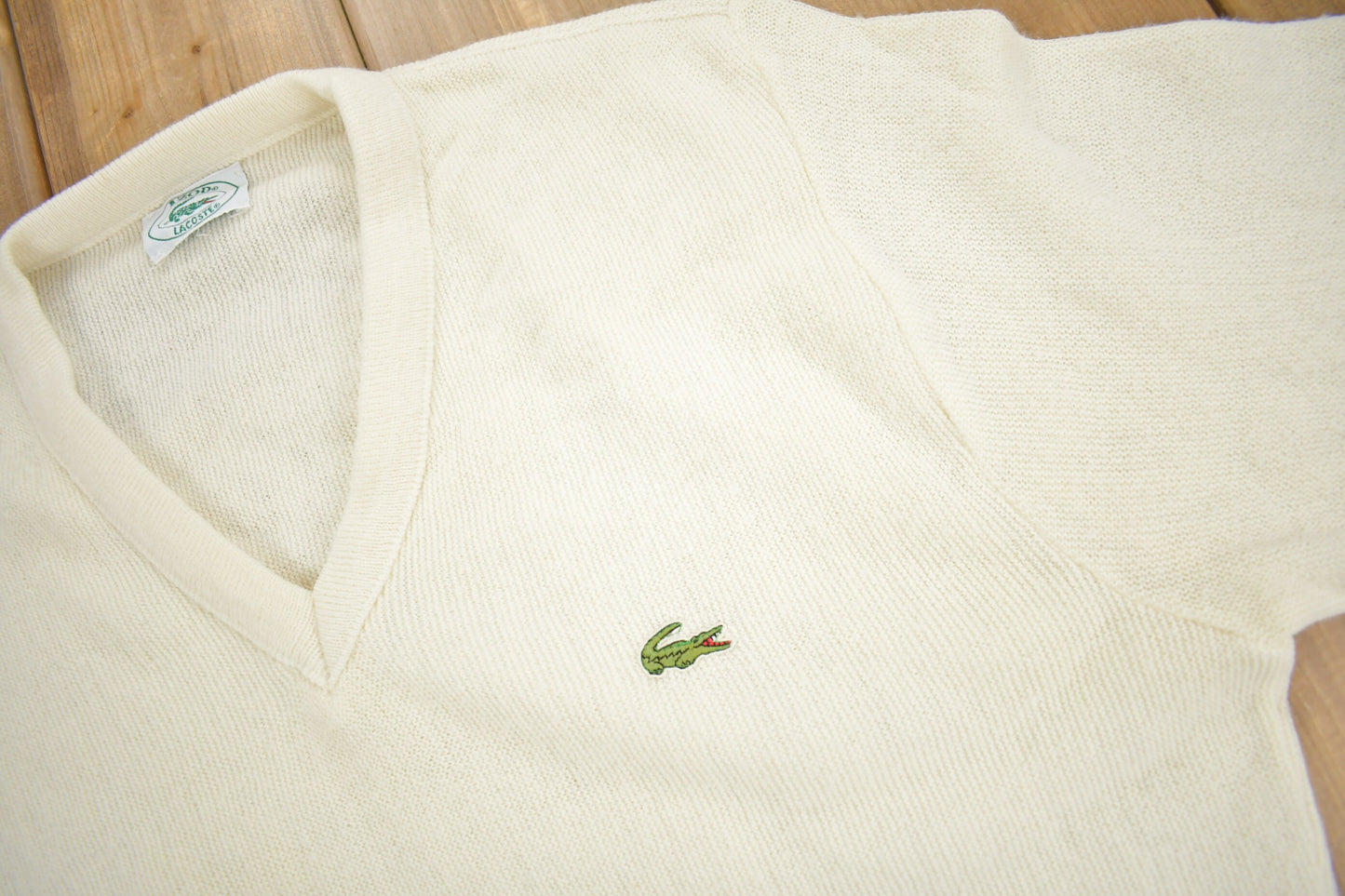 Vintage 1990s Izod Lacoste Knit V-Neck Sweater / Vintage 90s V-Neck / Vintage Knit / 90s Lacoste