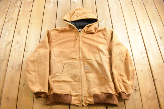 Vintage 1990s Carhartt Active Jac Jacket / Workwear / Streetwear / Light Brown / Distressed Carhartt / Vintage Work Jacket / Made In USA /