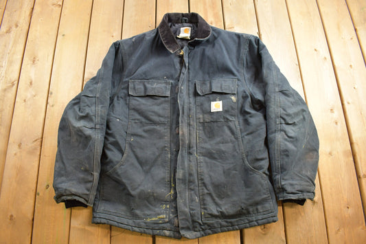 Vintage 1990s Precise Mechanical Ltd. Carhartt Traditional Coat / Workwear / Streetwear / Distressed Jacket / Outdoor Wear / Work Jacket /