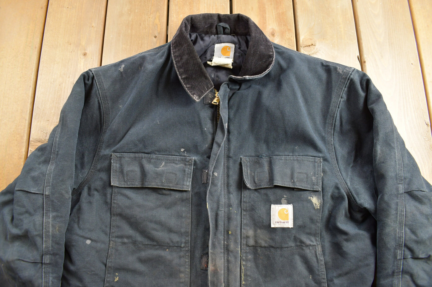 Vintage 1990s Precise Mechanical Ltd. Carhartt Traditional Coat / Workwear / Streetwear / Distressed Jacket / Outdoor Wear / Work Jacket /