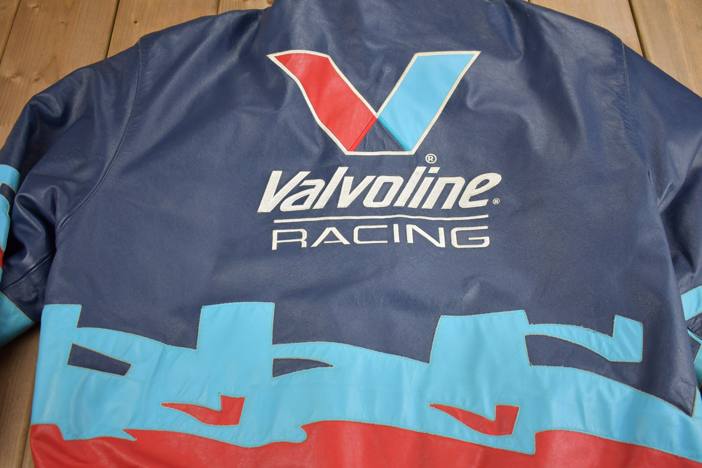 Vintage 1990s Jeff Hamilton Valvoline Racing Leather Jacket / Patchwork / Streetwear / Vintage Racing Jacket / Made In USA