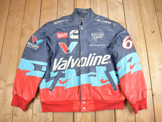 Vintage 1990s Jeff Hamilton Valvoline Racing Leather Jacket / Patchwork / Streetwear / Vintage Racing Jacket / Made In USA