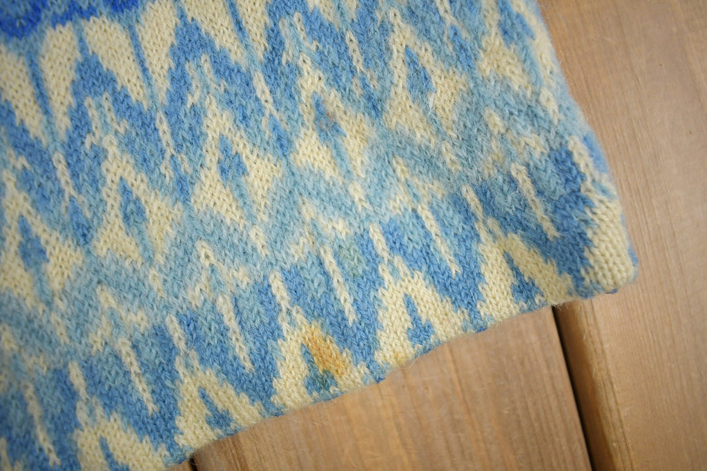 Vintage 1960s Icelandic Hand Knit Cardigan Sweater