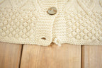 Vintage 1970s 3D Cable Knit Wool Cardigan Sweater