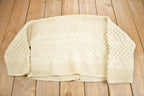 Vintage 1970s 3D Cable Knit Wool Cardigan Sweater