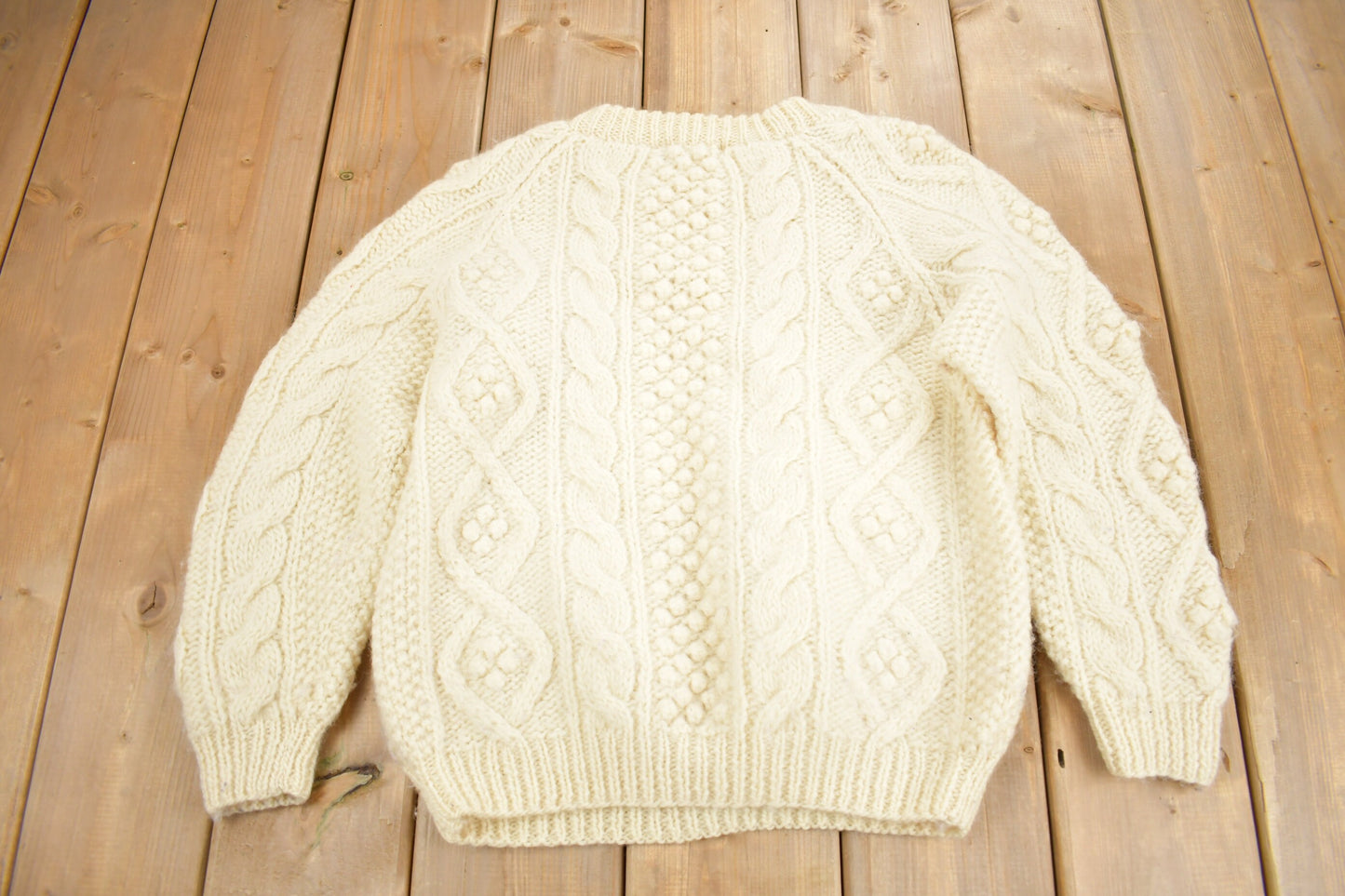 Vintage 1980s Kearney House 100% Wool 3D Cable Knit Sweater / True Vintage / Winter Sweater