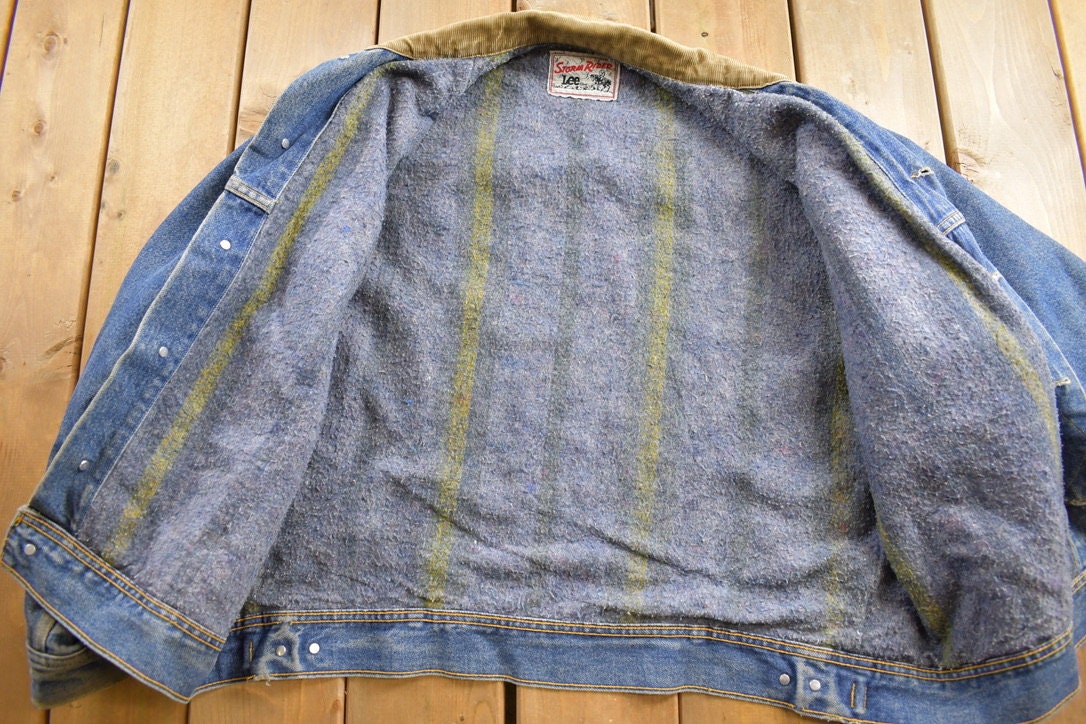 Vintage 1970s Lee Storm Riders Jean Jacket / Vintage Denim / Streetwear / Blanket Lined / True Vintage / Denim Jacket / Size Extra Large /