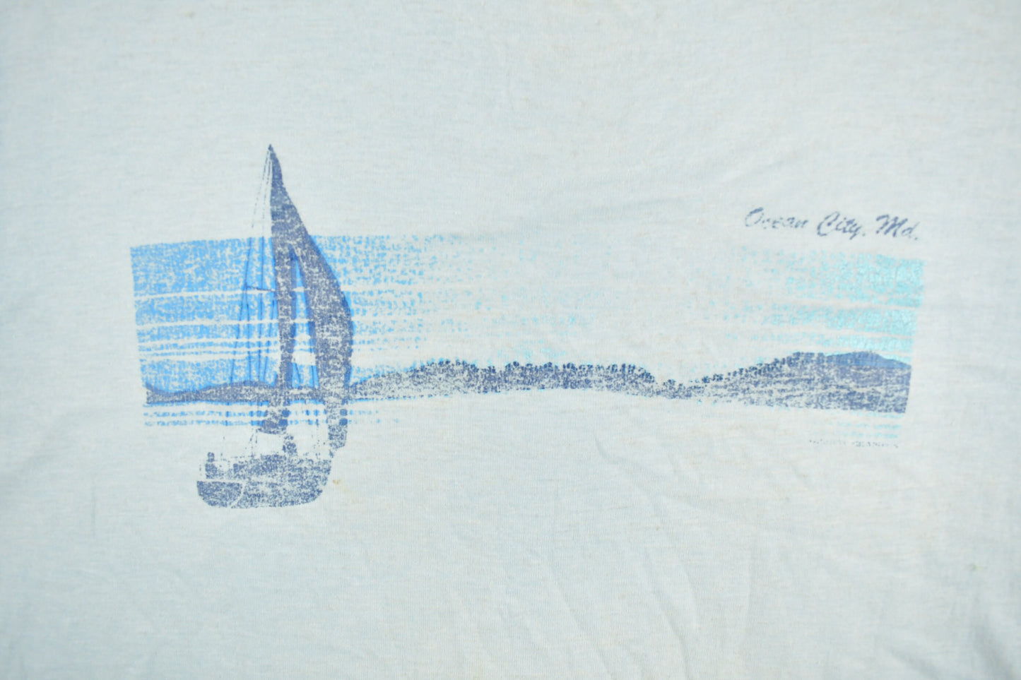 Vintage 1980s Blue Florida Sailing Souvenir T Shirt / Streetwear / Vacation Tee / Travel T Shirt / Vintage Florida / Single Stitch / 80s