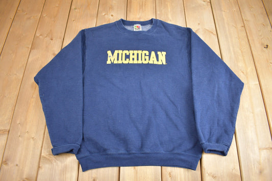 Vintage 1990s University of Michigan Collegiate Crewneck / Heavyweight / NCAA Sweatshirt / Sportswear / Americana