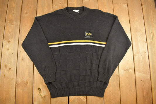 Vintage 1990s TSN Sports Network Knit Sweatshirt / 90s Crewneck / Made In Canada / Essential / Streetwear / 90s Television / Crewneck