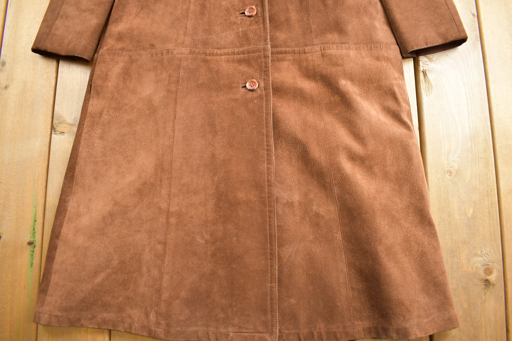 Vintage 1970s Fur Collar Suede Leather Jacket