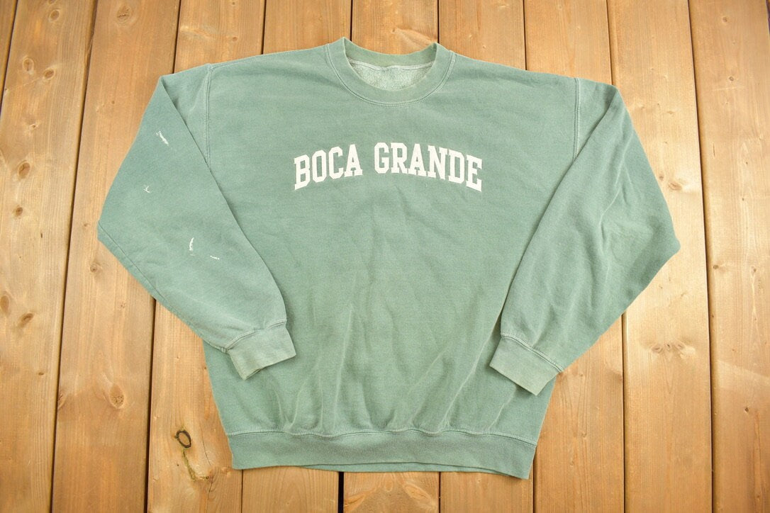 Vintage 1990s Boca Grande Crewneck Sweatshirt / 90s Crewneck / Souvenir Sweater / Streetwear / Travel And Vacation