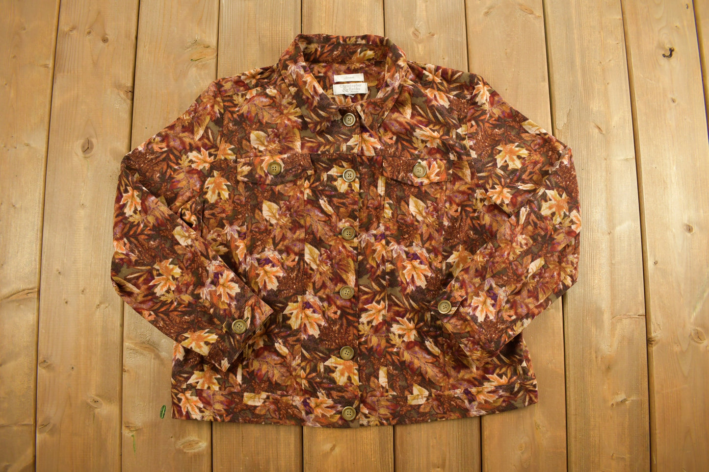 Vintage 1990s Christopher & Banks Womens Floral Button Up Shirt / 1990s Button Up / Vintage Flannel / Basic Button Up / All Over Print