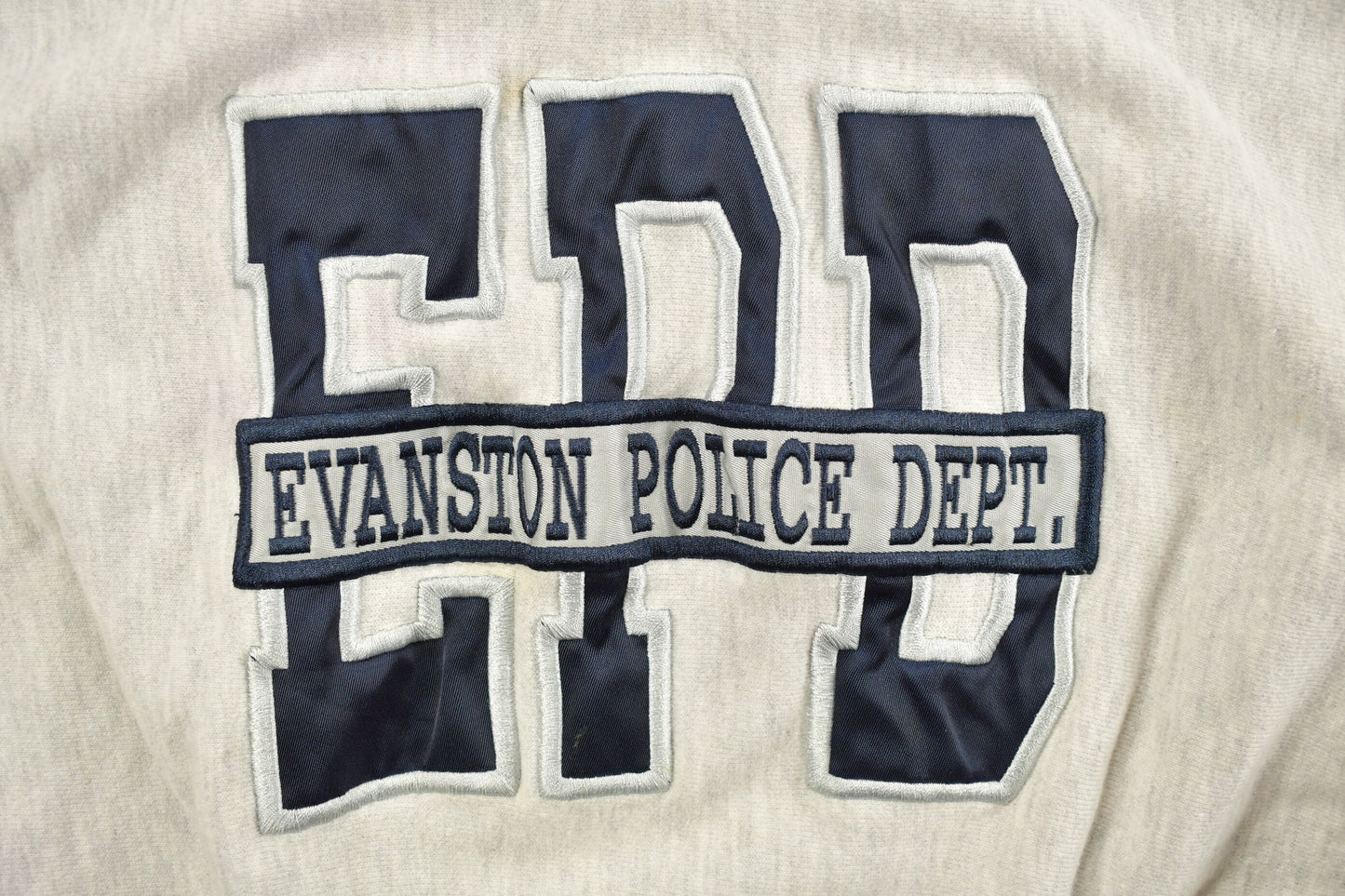 Vintage 1990s Evanston Police Dept Crewneck / Embroidered Sweater / American Vintage / Pullover Sweatshirt / Police / Made In USA