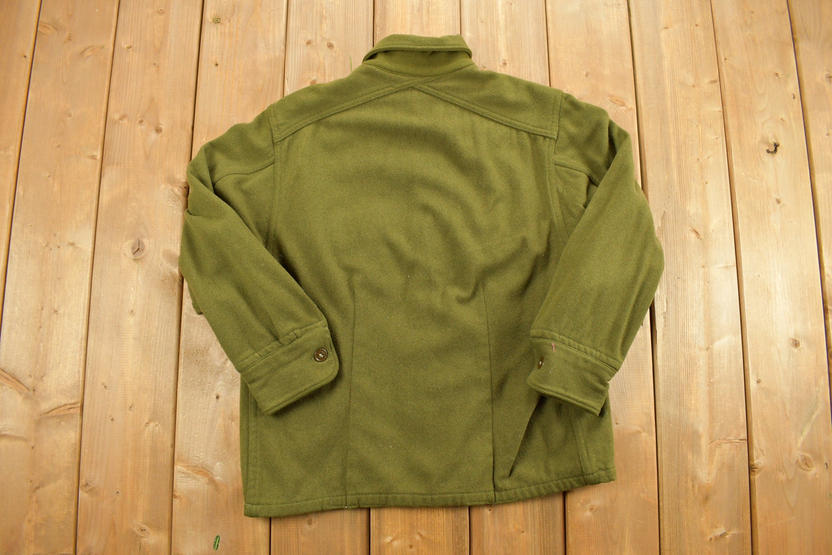 Vintage 1940s WW2 American Wool Button Up Infantry Shirt