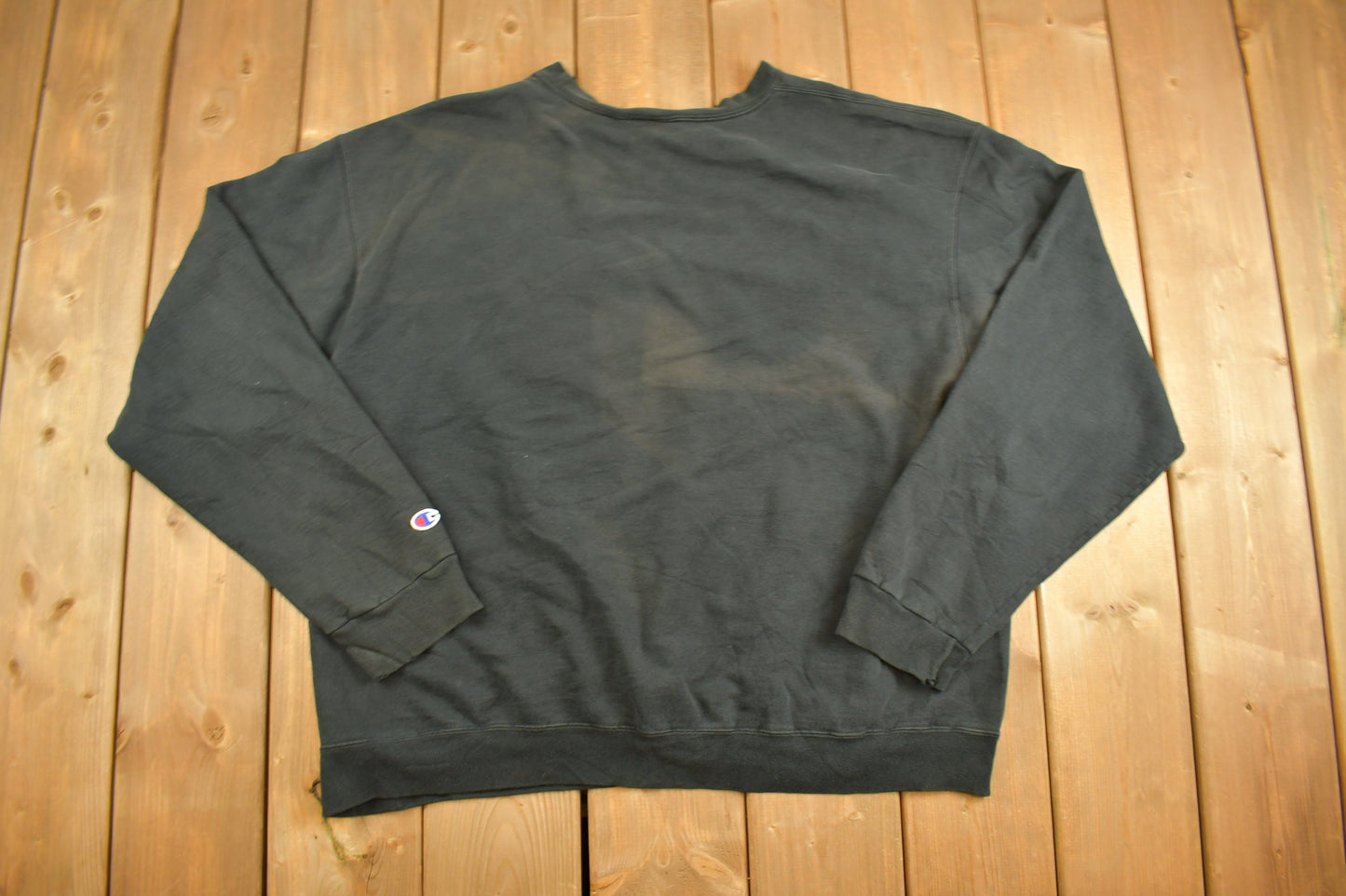 Vintage Y2K Champion Blank Black Crewneck Sweatshirt