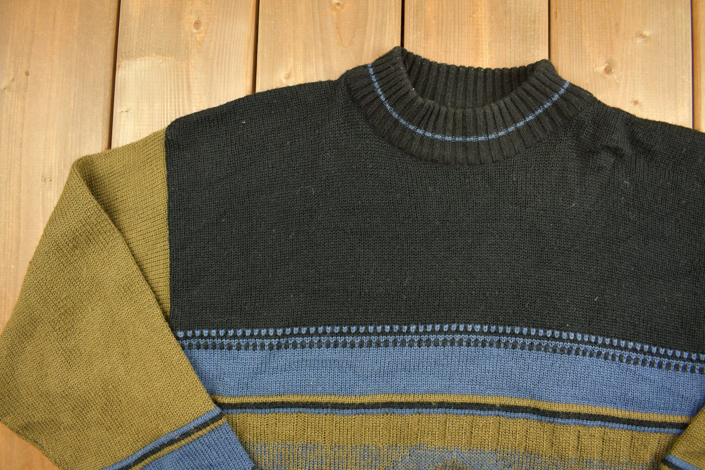 Vintage 1990s Zeppelin Abstract Knit Crewneck Sweater