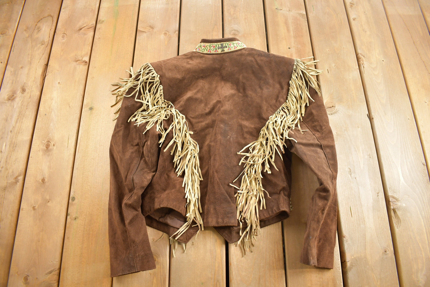 Vintage 1980s Tony Lama Americana Suede Fringe Jacket