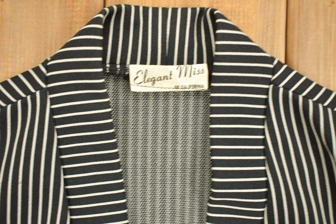 Vintage 1960s Elegant Miss of California Striped Housecoat