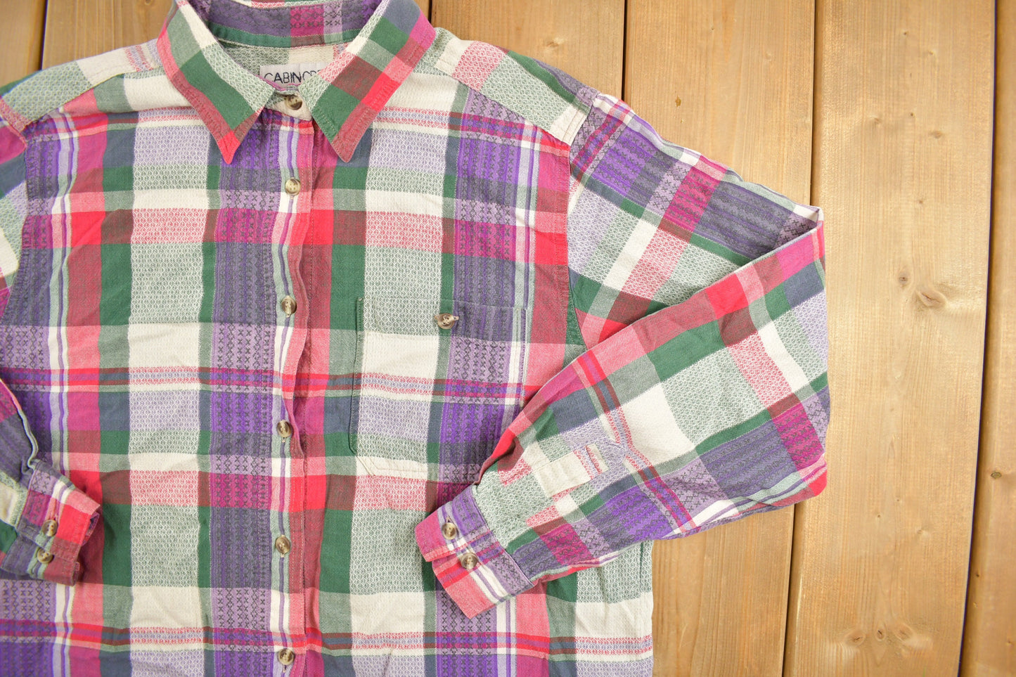 Vintage 1990s Cabin Creek Plaid Button Up Flannel