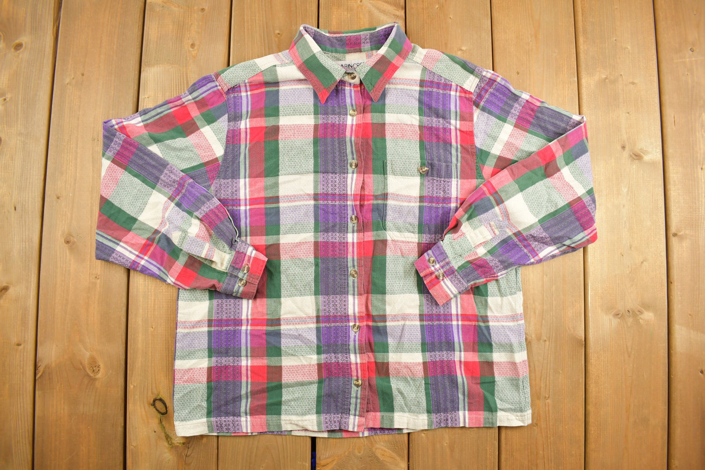 Vintage 1990s Cabin Creek Plaid Button Up Flannel