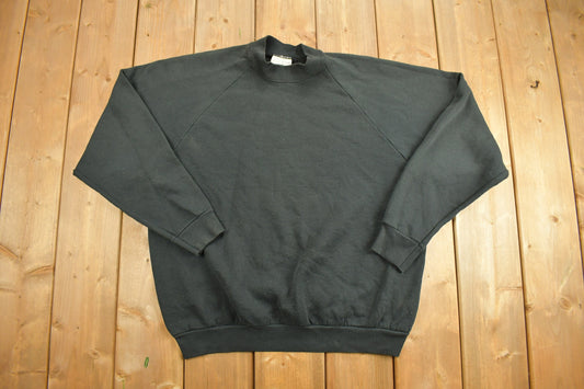 Vintage 1990s Black Blank Crewneck Sweatshirt