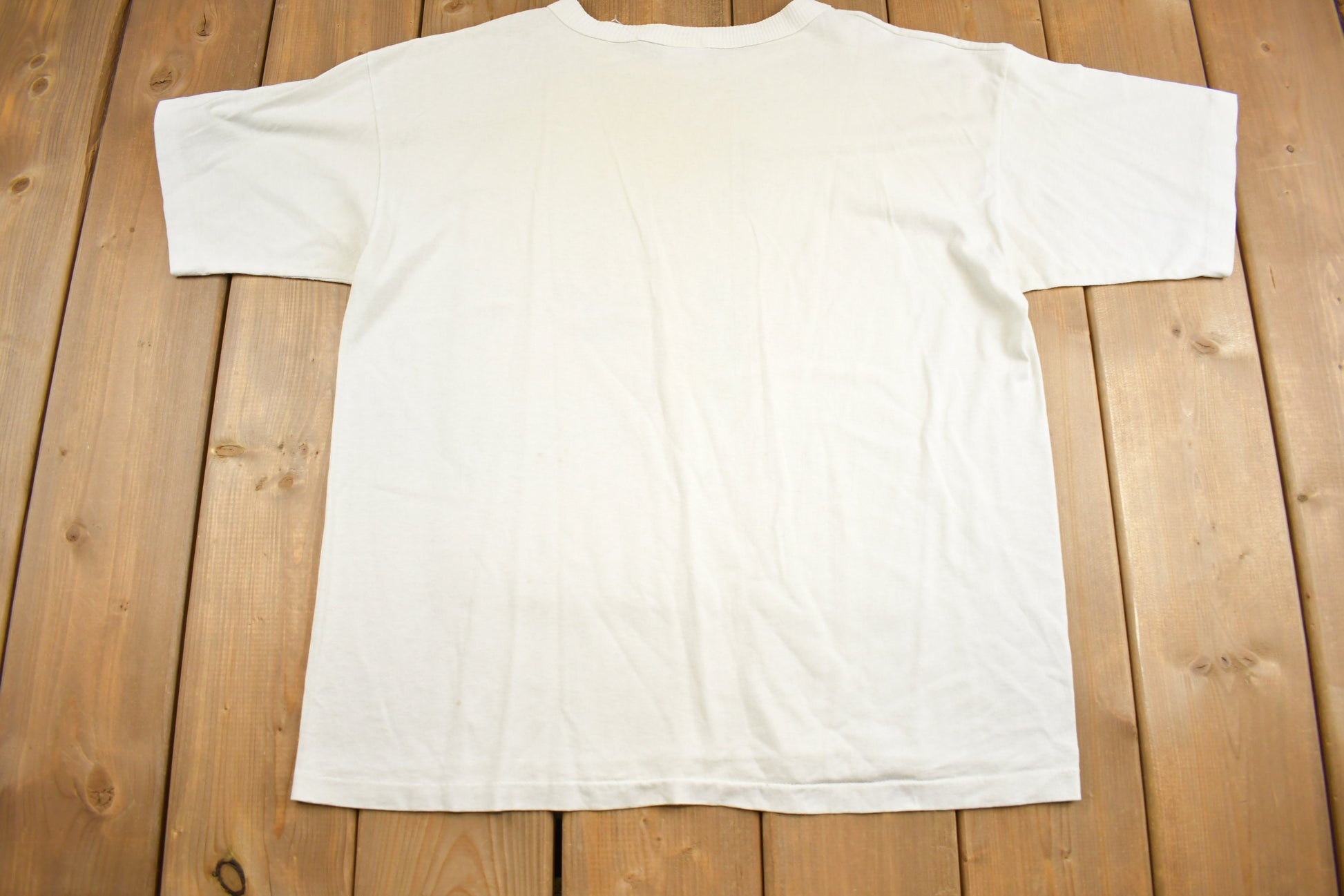 Vintage 1980s World Gym Running Man Ringer T Shirt