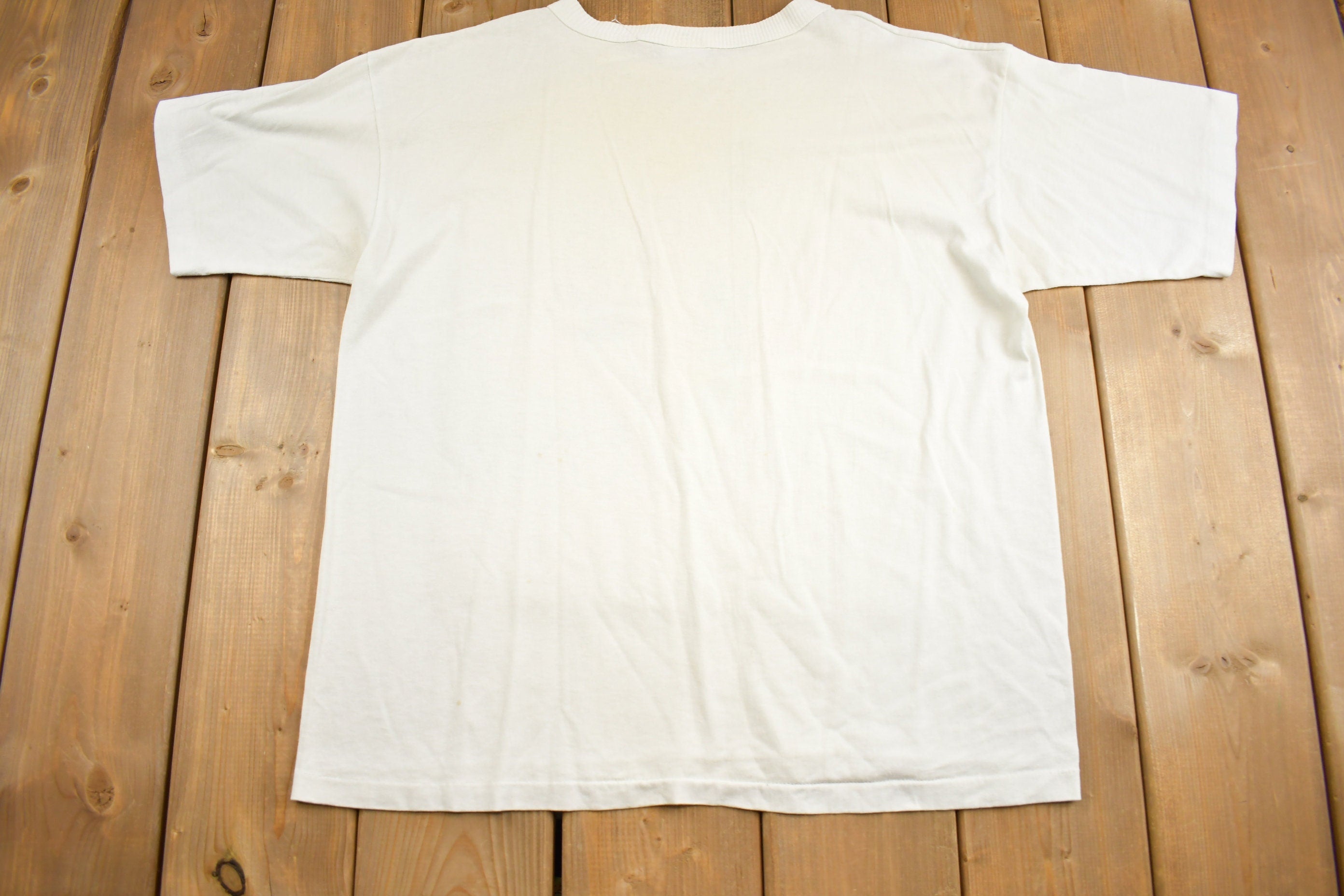 Vintage 1980s World Gym Running Man Ringer T Shirt