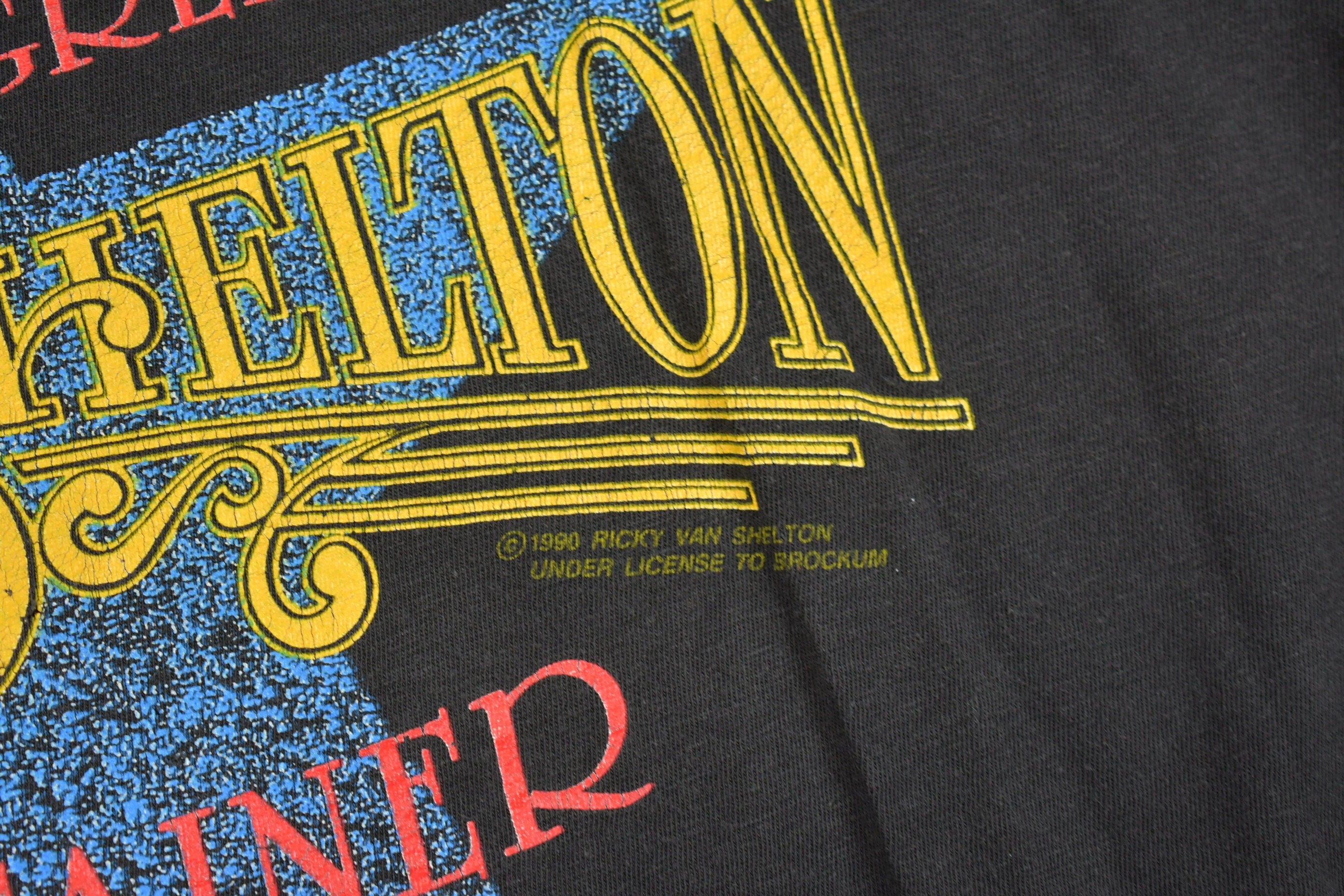 Vintage 1990 Ricky Van Shelton Entertainer Of The Year Country Music Graphic T-Shirt